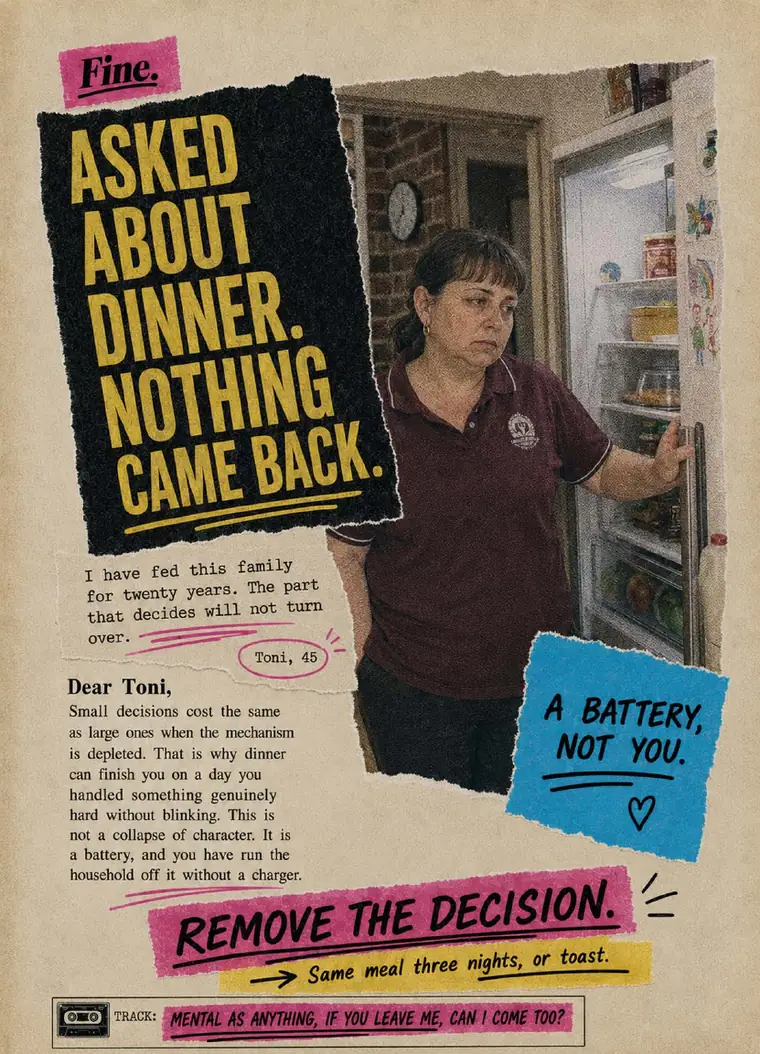 Fine. card 6, Asked About Dinner. Nothing Came Back.