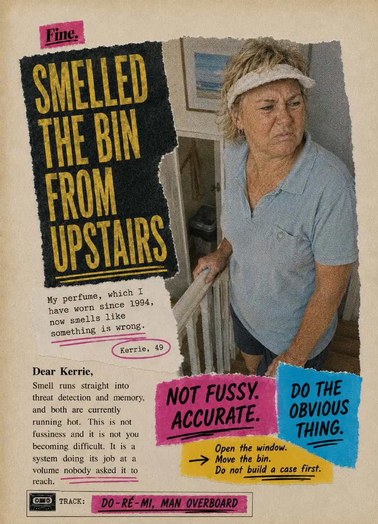 Fine. card 9, Smelled The Bin From Upstairs